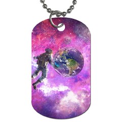 Astronaut Earth Space Planet Fantasy Dog Tag (one Side) by Ravend