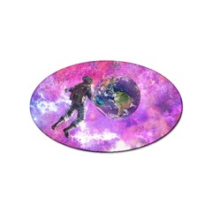 Astronaut Earth Space Planet Fantasy Sticker Oval (10 Pack) by Ravend