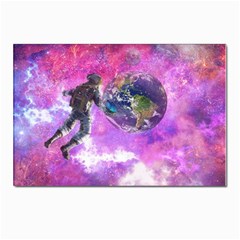 Astronaut Earth Space Planet Fantasy Postcard 4 x 6  (pkg Of 10) by Ravend