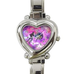 Astronaut Earth Space Planet Fantasy Heart Italian Charm Watch by Ravend