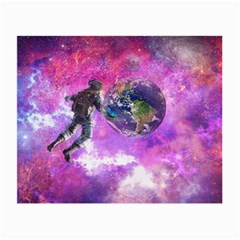 Astronaut Earth Space Planet Fantasy Small Glasses Cloth by Ravend