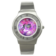 Astronaut Earth Space Planet Fantasy Stainless Steel Watch by Ravend