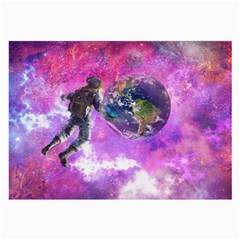 Astronaut Earth Space Planet Fantasy Large Glasses Cloth by Ravend