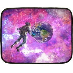 Astronaut Earth Space Planet Fantasy Fleece Blanket (mini) by Ravend