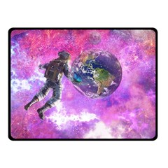 Astronaut Earth Space Planet Fantasy Fleece Blanket (small) by Ravend