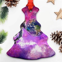 Astronaut Earth Space Planet Fantasy Christmas Tree Ornament (two Sides) by Ravend