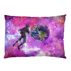 Astronaut Earth Space Planet Fantasy Pillow Case (two Sides) by Ravend