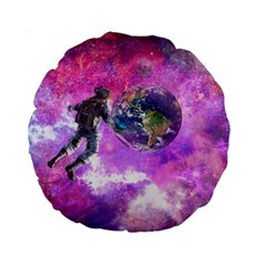 Astronaut Earth Space Planet Fantasy Standard 15  Premium Round Cushions by Ravend