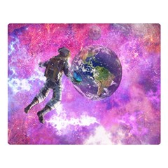 Astronaut Earth Space Planet Fantasy Double Sided Flano Blanket (large)  by Ravend