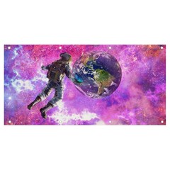 Astronaut Earth Space Planet Fantasy Banner And Sign 8  X 4 