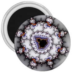 Mandelbrot Fractal Background Template Circle 3  Magnets by danenraven