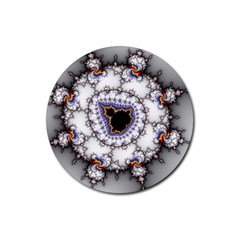 Mandelbrot Fractal Background Template Circle Rubber Coaster (round) by danenraven