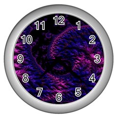 Fractal Mandelbrot Abstract Background Pattern Wall Clock (silver) by danenraven