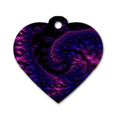 Fractal Mandelbrot Abstract Background Pattern Dog Tag Heart (one Side) by danenraven