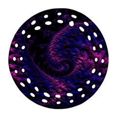 Fractal Mandelbrot Abstract Background Pattern Round Filigree Ornament (two Sides) by danenraven