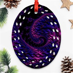 Fractal Mandelbrot Abstract Background Pattern Oval Filigree Ornament (two Sides)