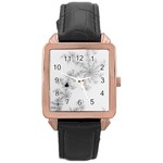 Almond Bread Apple Males Mandelbrot Mathematic Rose Gold Leather Watch  Front