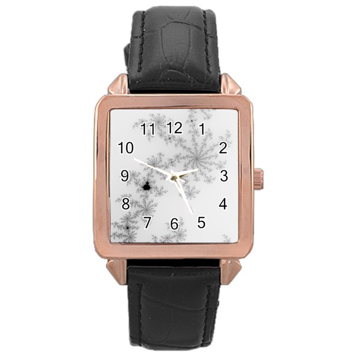 Almond Bread Apple Males Mandelbrot Mathematic Rose Gold Leather Watch 