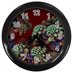 Art 3d Mandelbulb Mandelbrot Fractal Graphic Wall Clock (black) by danenraven