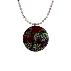 Art 3d Mandelbulb Mandelbrot Fractal Graphic 1  Button Necklace by danenraven