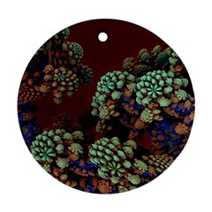 Art 3d Mandelbulb Mandelbrot Fractal Graphic Round Ornament (two Sides) by danenraven