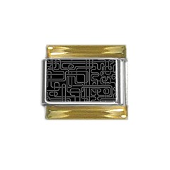 Illustration Circuit Cpu Pcb Electronic Wires Gold Trim Italian Charm (9mm)