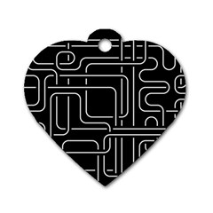 Illustration Circuit Cpu Pcb Electronic Wires Dog Tag Heart (two Sides) by Wegoenart