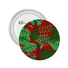 Leaves Pattern Red Green Nature 2 25  Buttons by Wegoenart