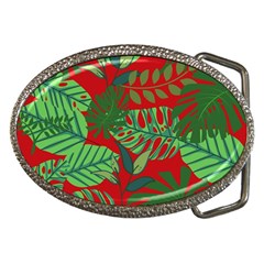 Leaves Pattern Red Green Nature Belt Buckles by Wegoenart