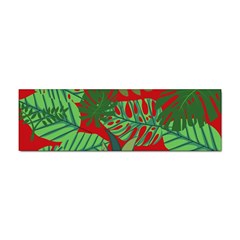 Leaves Pattern Red Green Nature Sticker (bumper)