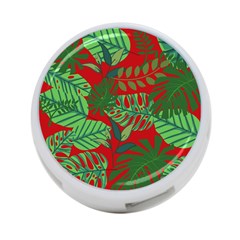 Leaves Pattern Red Green Nature 4-port Usb Hub (one Side) by Wegoenart