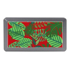 Leaves Pattern Red Green Nature Memory Card Reader (mini) by Wegoenart