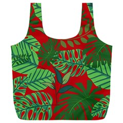 Leaves Pattern Red Green Nature Full Print Recycle Bag (xxxl) by Wegoenart