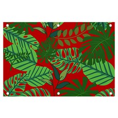 Leaves Pattern Red Green Nature Banner And Sign 6  X 4 