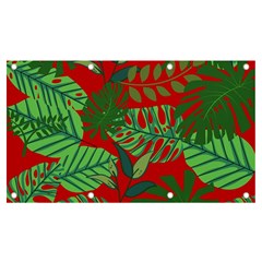 Leaves Pattern Red Green Nature Banner And Sign 7  X 4 