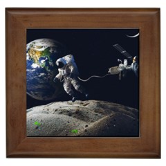 Planet Ball Shaped Universe Science Framed Tile by Wegoenart