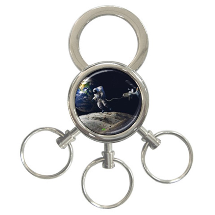 Planet Ball Shaped Universe Science 3-Ring Key Chain