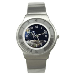 Planet Ball Shaped Universe Science Stainless Steel Watch by Wegoenart