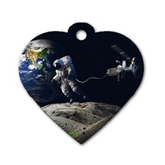 Planet Ball Shaped Universe Science Dog Tag Heart (two Sides) by Wegoenart