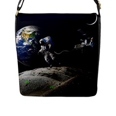 Planet Ball Shaped Universe Science Flap Closure Messenger Bag (l) by Wegoenart