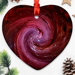 Galaxy Fog Kosmus Universe Heart Ornament (two Sides) by Wegoenart