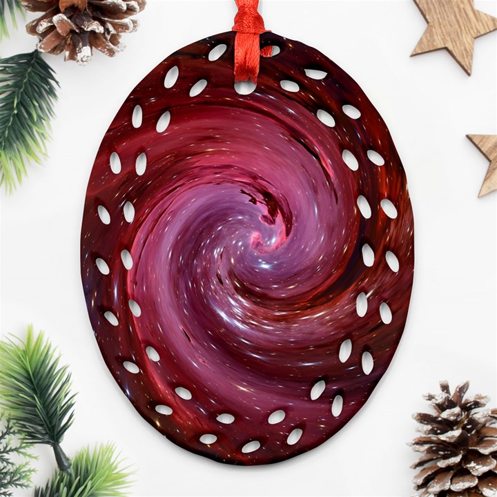 Galaxy Fog Kosmus Universe Oval Filigree Ornament (Two Sides)