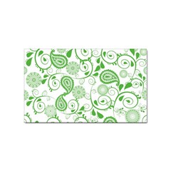 Paisley Floral Green Background Sticker Rectangular (100 Pack)