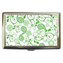 Paisley Floral Green Background Cigarette Money Case by Wegoenart