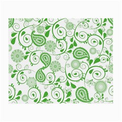 Paisley Floral Green Background Small Glasses Cloth by Wegoenart