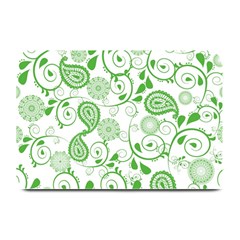 Paisley Floral Green Background Plate Mats by Wegoenart