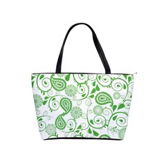 Paisley Floral Green Background Classic Shoulder Handbag by Wegoenart