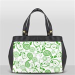 Paisley Floral Green Background Oversize Office Handbag (2 Sides) Front