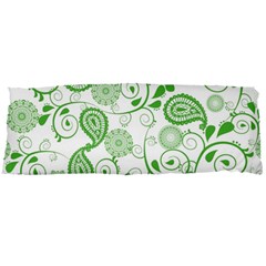 Paisley Floral Green Background Body Pillow Case Dakimakura (two Sides) by Wegoenart