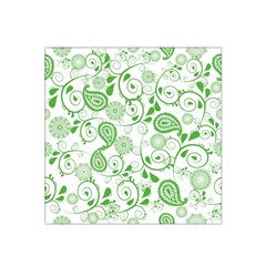 Paisley Floral Green Background Satin Bandana Scarf 22  X 22 